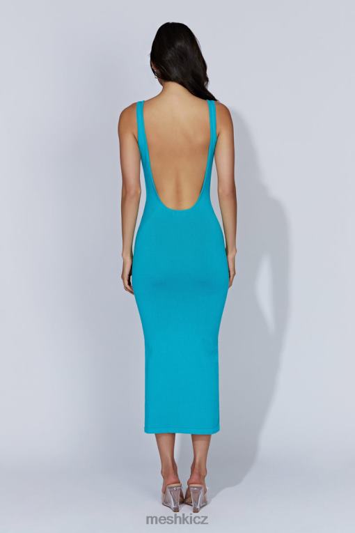 oblečení Meshki nola cut out pletené midi šaty akvamarín V0D0D662