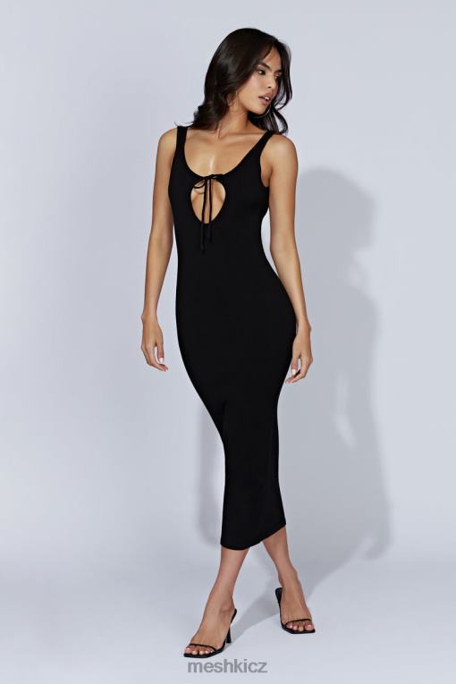 oblečení Meshki nola cut out pletené midi šaty Černá V0D0D649