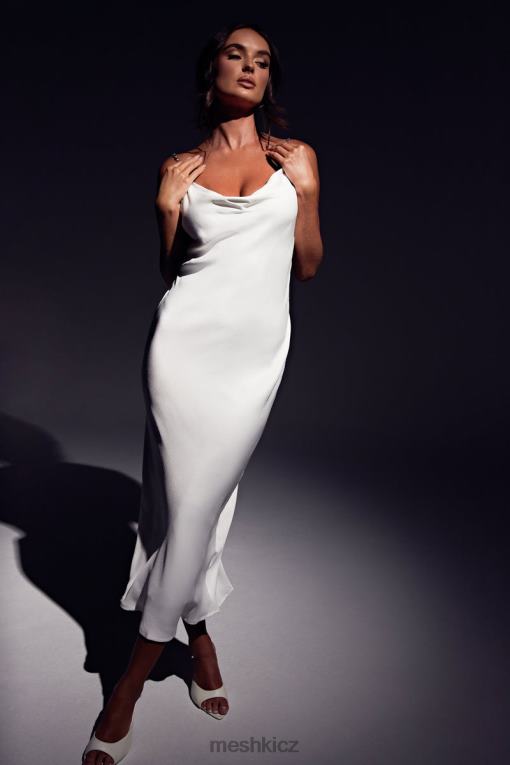 oblečení Meshki rasta kápě s diamantovým páskem midi šaty bílý V0D0D534