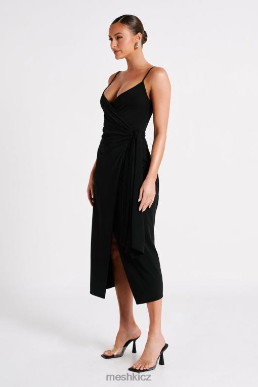 oblečení Meshki zavinovací midi šaty caroline Černá V0D0D109
