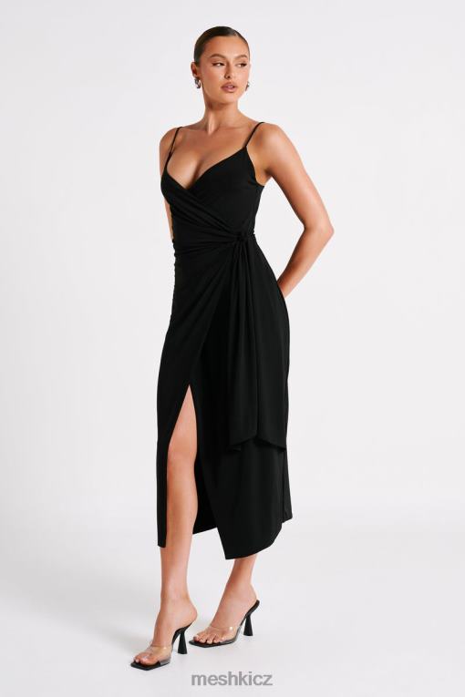 oblečení Meshki zavinovací midi šaty caroline Černá V0D0D109