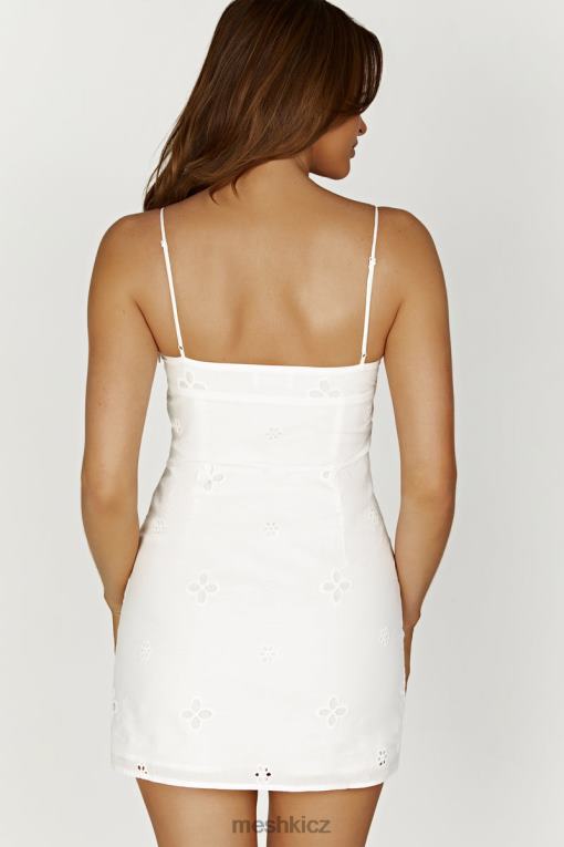 oblečení Meshki Bronwyn broderie mini šaty bílý V0D0D367