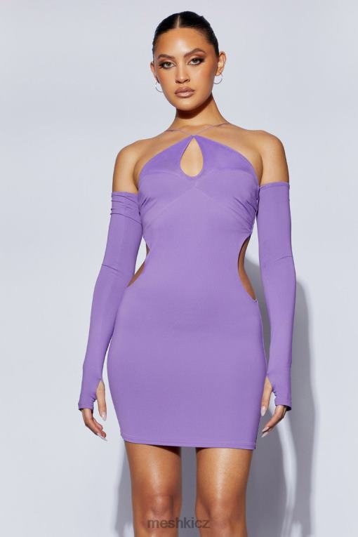 oblečení Meshki Maddy mini šaty s trojúhelníkovým výstřihem nachový V0D0D716