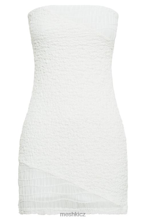 oblečení Meshki Mini šaty bez ramínek s texturou gemina bílý V0D0D505