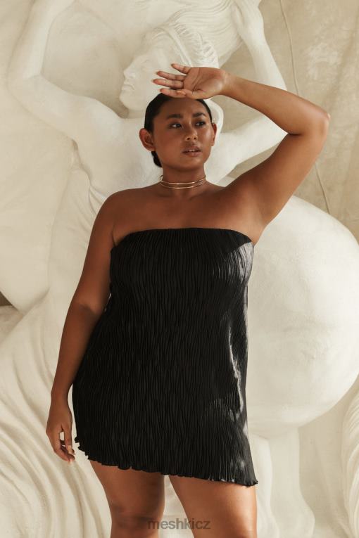oblečení Meshki Mini směnné šaty athena plisse Černá V0D0D320