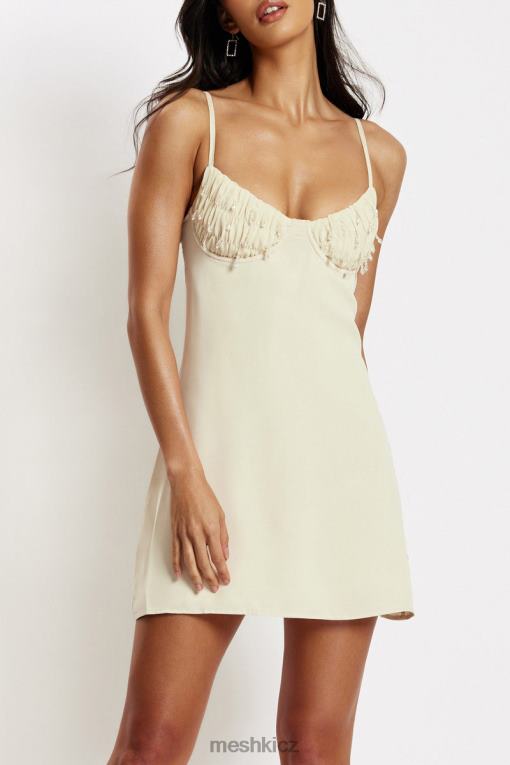 oblečení Meshki amelie nařasené šaty s poprsím krém V0D0D523