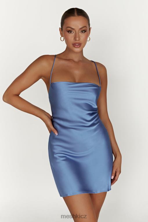 oblečení Meshki sydney mini saténové šaty Modrý prášek V0D0D352