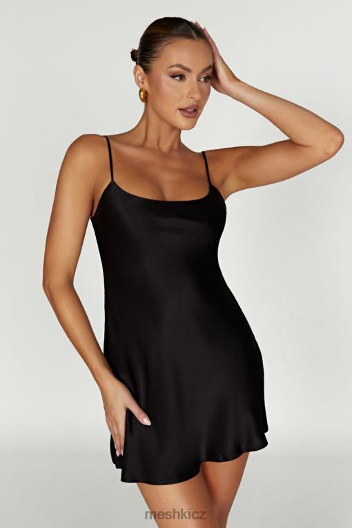 oblečení Meshki valentinské saténové minišaty Černá V0D0D423