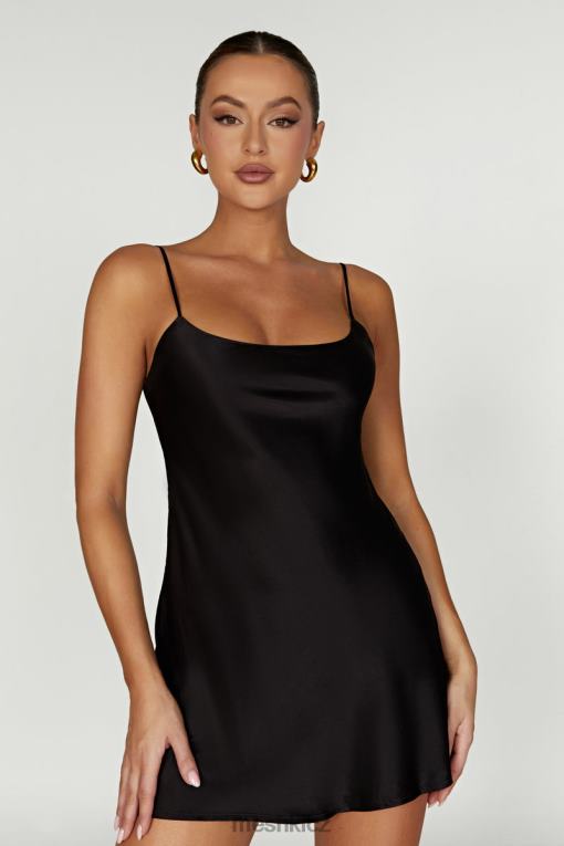 oblečení Meshki valentinské saténové minišaty Černá V0D0D423