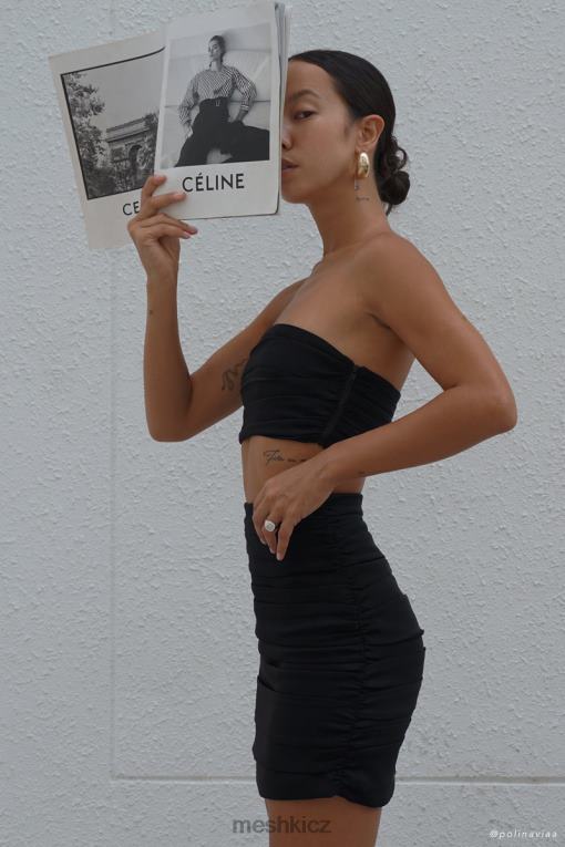 oblečení Meshki lola ruched krepové bandeau Černá V0D0D1145