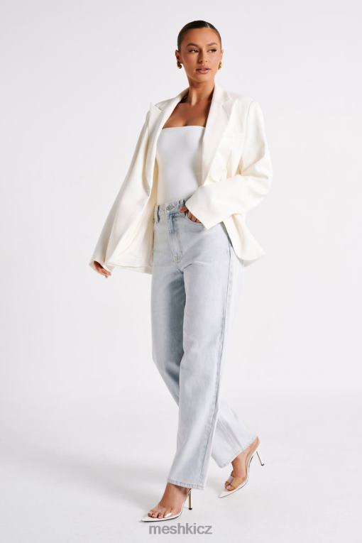 oblečení Meshki bexley oversized sako s ramenními vycpávkami slonová kost V0D0D1624