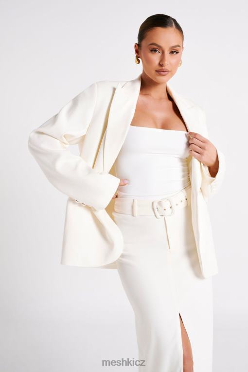 oblečení Meshki bexley oversized sako s ramenními vycpávkami slonová kost V0D0D1624