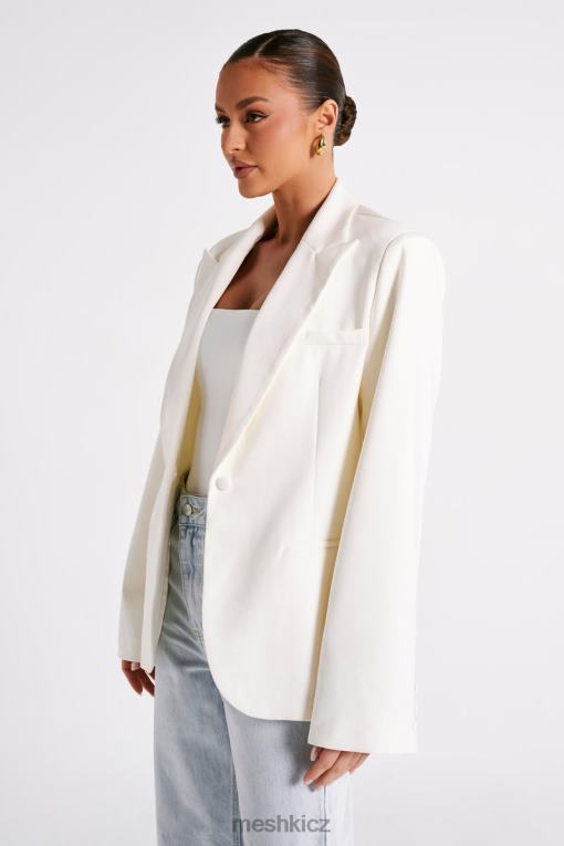 oblečení Meshki bexley oversized sako s ramenními vycpávkami slonová kost V0D0D1624
