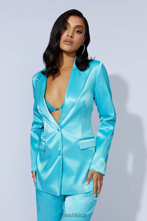 oblečení Meshki maevský saténový blejzr akvamarín V0D0D1659