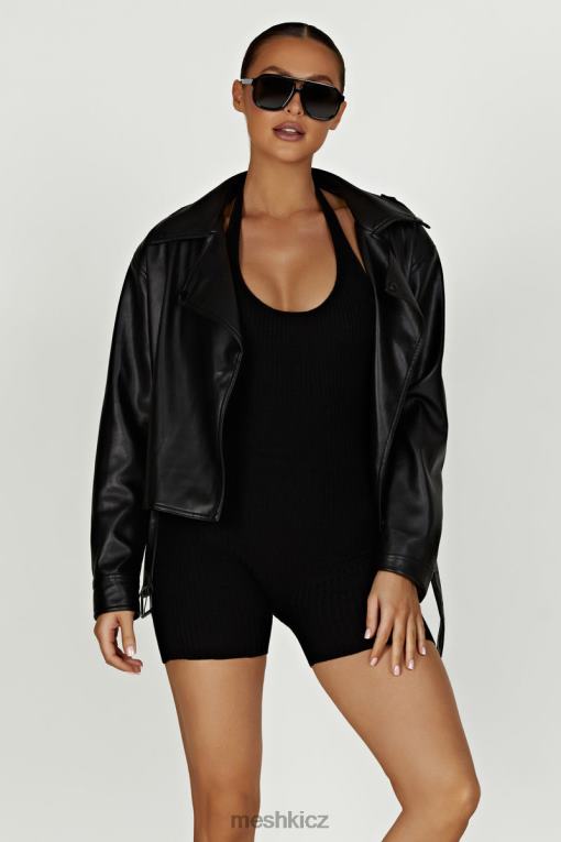 oblečení Meshki Kirby bunda z umělé kůže Černá V0D0D1633