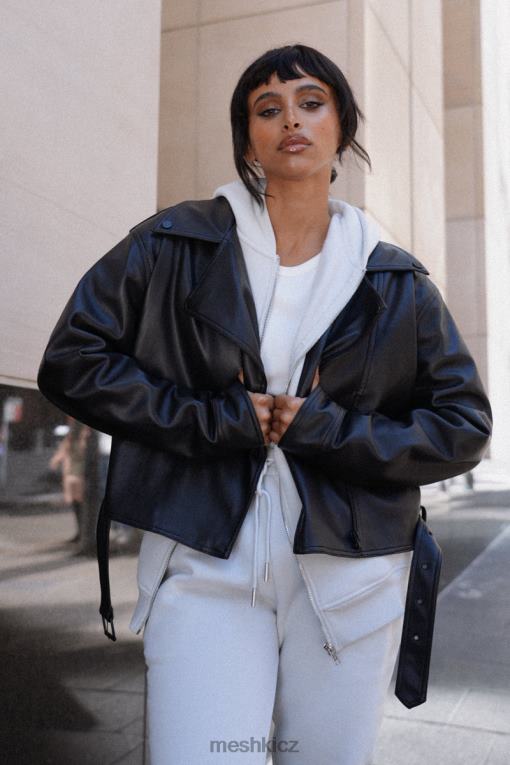 oblečení Meshki Kirby bunda z umělé kůže Černá V0D0D1633