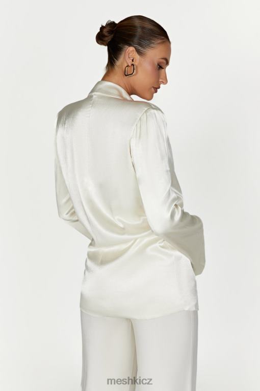 oblečení Meshki saténové sako aspyn slonová kost V0D0D1653