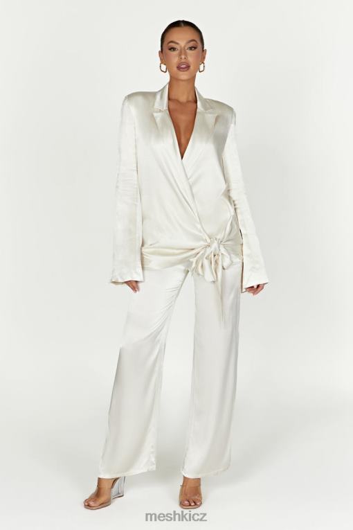 oblečení Meshki saténové sako aspyn slonová kost V0D0D1653