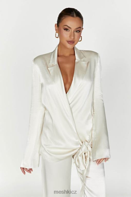 oblečení Meshki saténové sako aspyn slonová kost V0D0D1653