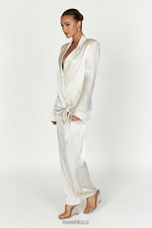 oblečení Meshki saténové sako aspyn slonová kost V0D0D1653