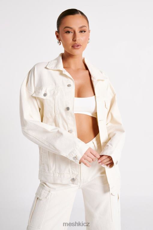 oblečení Meshki sion oversized džínová bunda ecru V0D0D1252