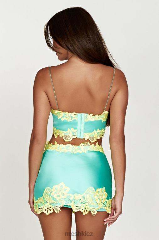 oblečení Meshki anika micro crop top s krajkou máta V0D0D957