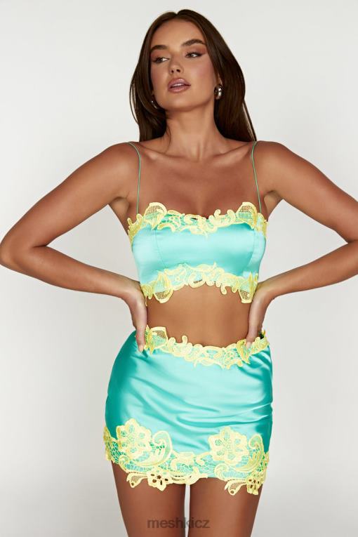 oblečení Meshki anika micro crop top s krajkou máta V0D0D957