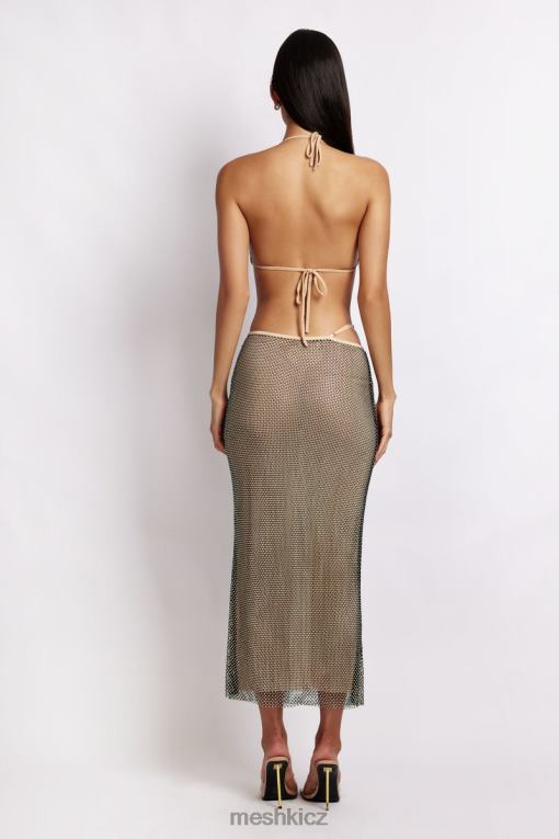 oblečení Meshki casey mesh diamante halter crop duhově černá V0D0D983