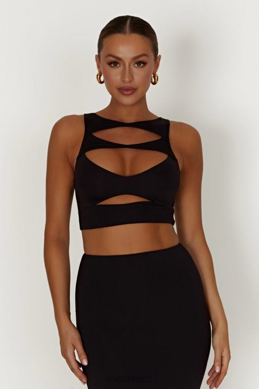oblečení Meshki chloe cut out crop top Černá V0D0D855