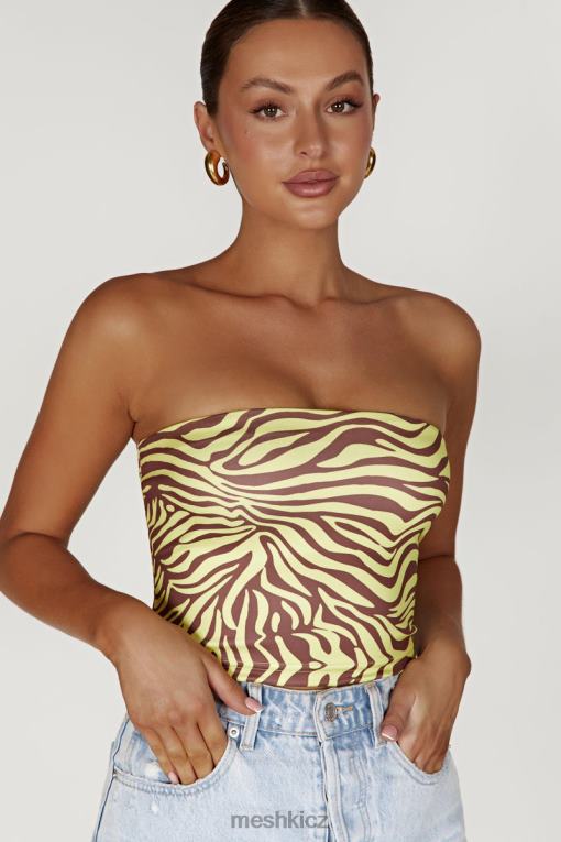oblečení Meshki crop top dina bandeau zebra tisk V0D0D980