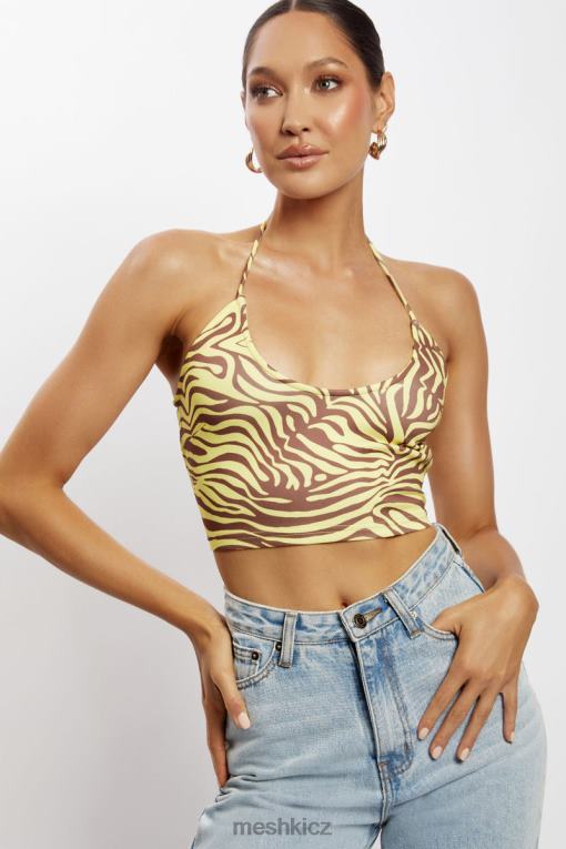 oblečení Meshki crop top joelle halter zebra tisk V0D0D1154