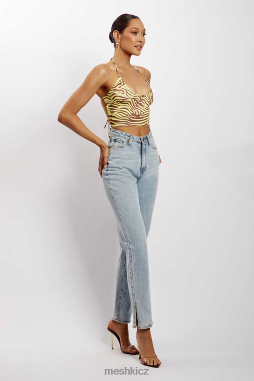 oblečení Meshki crop top joelle halter zebra tisk V0D0D1154