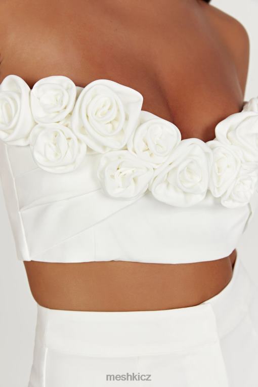 oblečení Meshki crop top paloma rose bílý V0D0D868