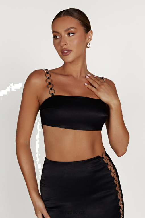 oblečení Meshki crop top s pyper ringem Černá V0D0D1212