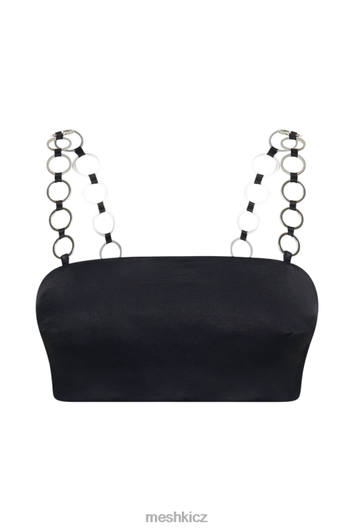 oblečení Meshki crop top s pyper ringem Černá V0D0D1212