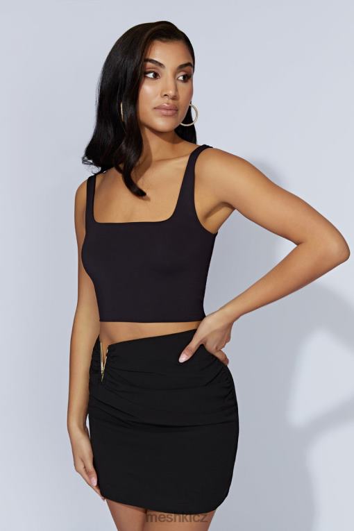 oblečení Meshki crop top sara se čtvercovým výstřihem Černá V0D0D1167
