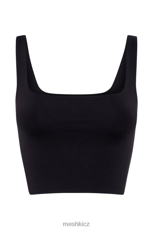 oblečení Meshki crop top sara se čtvercovým výstřihem Černá V0D0D1167