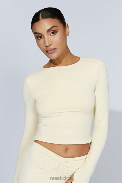 oblečení Meshki estelle crop top s dlouhým rukávem krém V0D0D1067