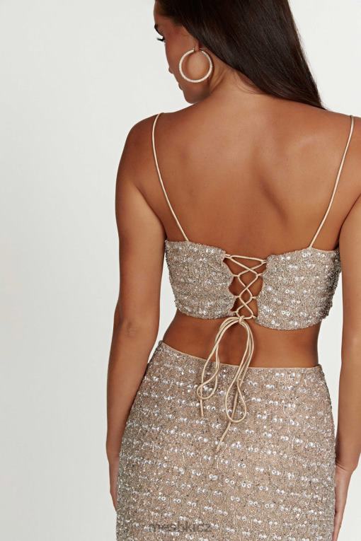 oblečení Meshki eva zdobený crop top stříbrný V0D0D894