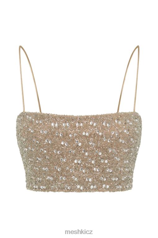 oblečení Meshki eva zdobený crop top stříbrný V0D0D894