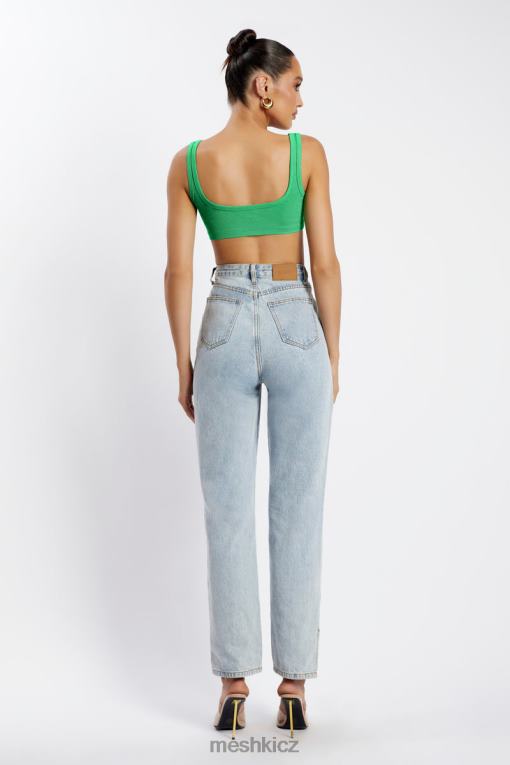 oblečení Meshki jackie scoop výstřih crop top světle zelená V0D0D1157