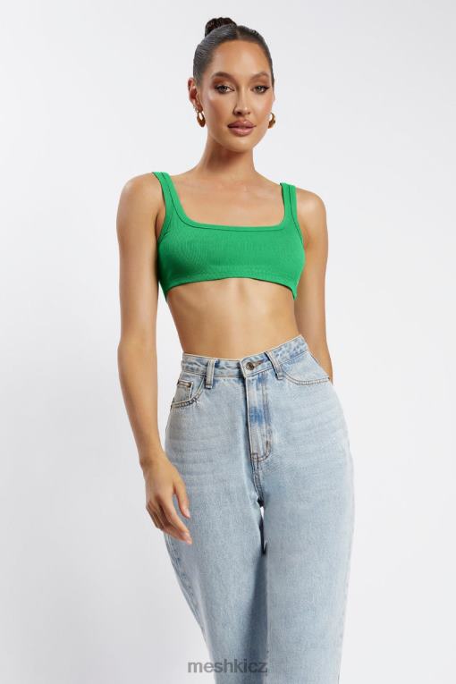 oblečení Meshki jackie scoop výstřih crop top světle zelená V0D0D1157