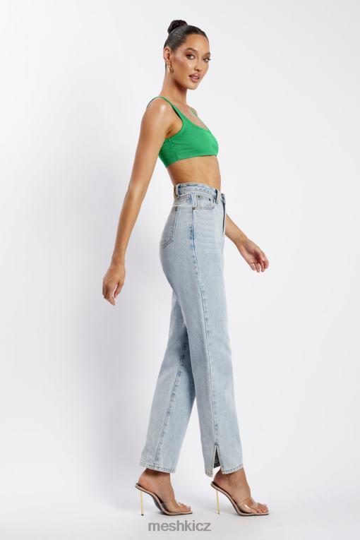 oblečení Meshki jackie scoop výstřih crop top světle zelená V0D0D1157