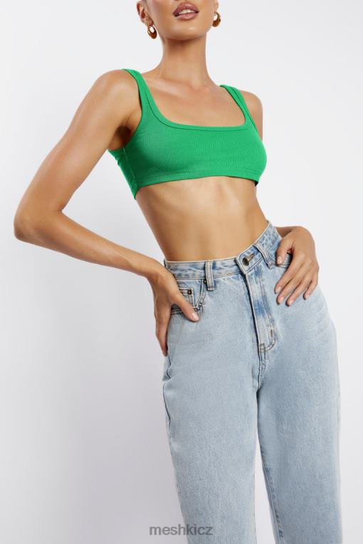 oblečení Meshki jackie scoop výstřih crop top světle zelená V0D0D1157