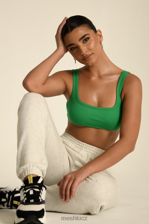 oblečení Meshki jackie scoop výstřih crop top světle zelená V0D0D1157