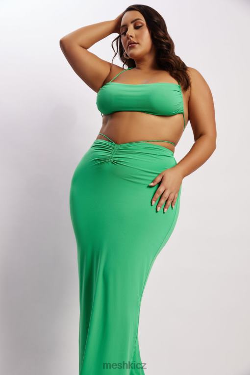 oblečení Meshki jantarově zvlněná ohlávka crop top zelená V0D0D1200