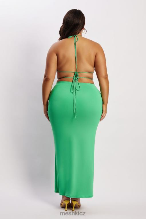 oblečení Meshki jantarově zvlněná ohlávka crop top zelená V0D0D1200