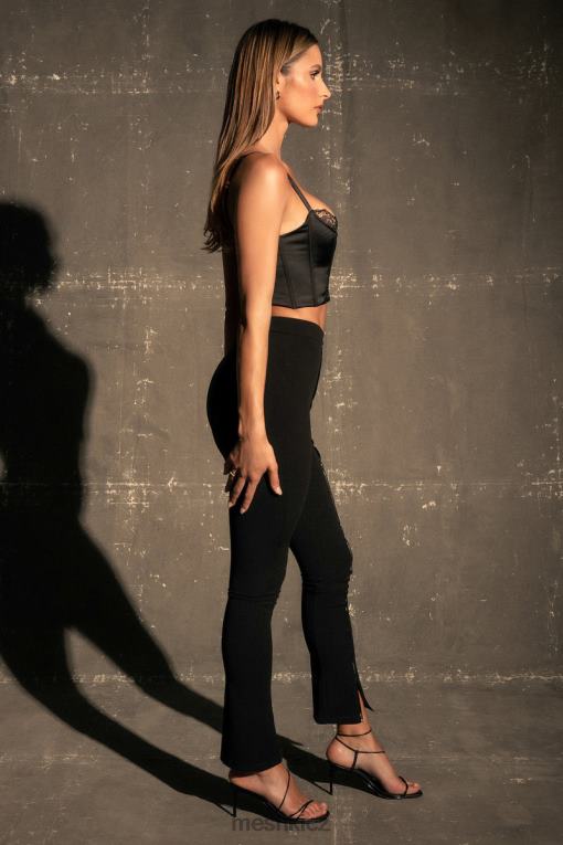 oblečení Meshki jezerní krajkový crop top Černá V0D0D901