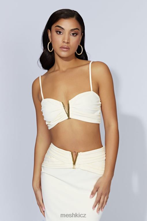 oblečení Meshki maryse v-hardware crop top kost V0D0D1144