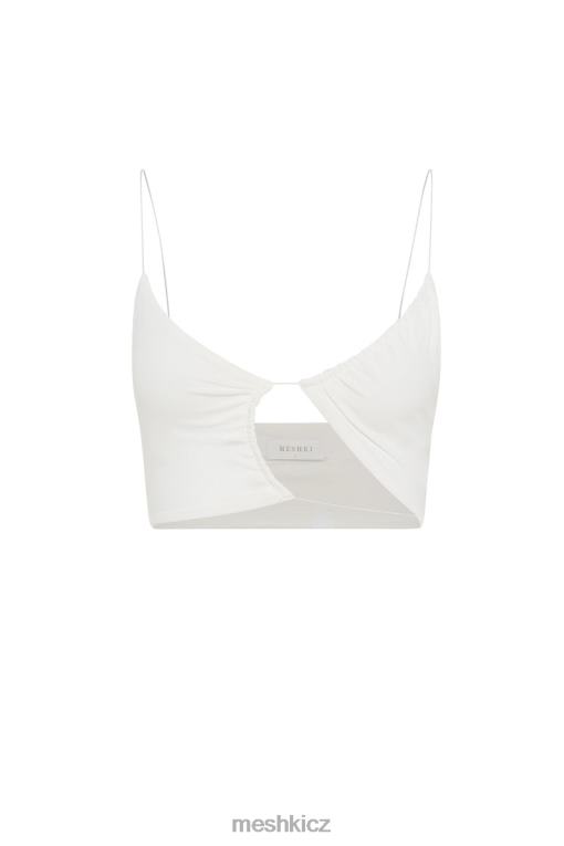 oblečení Meshki montana ruched cut out crop top bílý V0D0D1158